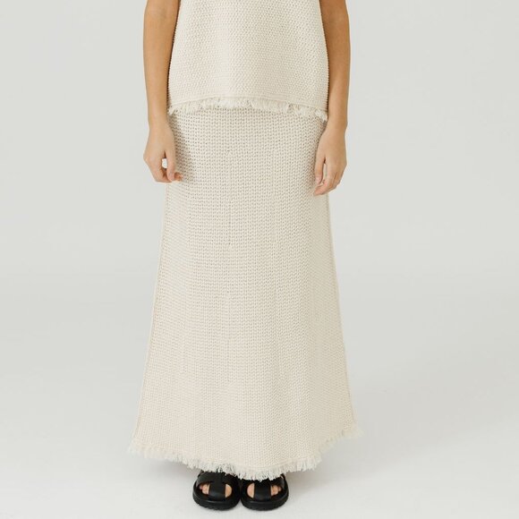Studio Nicholson Rye Skirt in Cream - Picture 1 of 4